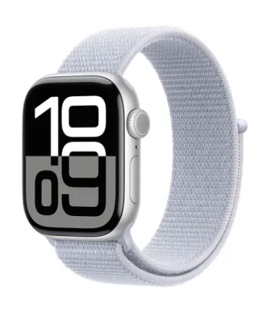 Apple Watch Series 10 GPS 42mm Silver Aluminiumboett med Blue Cloud Sportloop