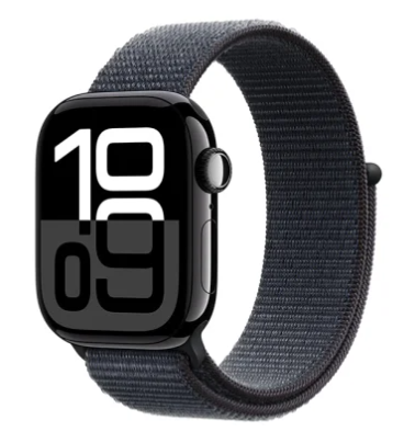 Apple Watch Series 10 GPS 42mm Gagatsvart Aluminiumboett med Ink Sportloop