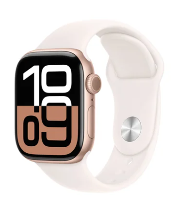 Apple Watch Series 10 GPS 42mm Roséguld Aluminiumboett med Light Blush Sport Band - M/L