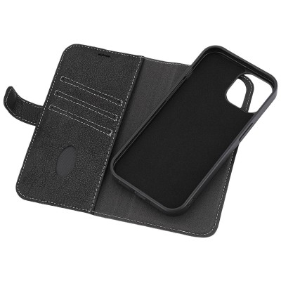 Essentials iPhone 14 Pro Leather wallet,detachable,Black