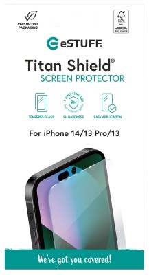 Skärmskydd eSTUFF Titan Shield Clear Tempered Glass, Apple iPhone 14/13 Pro/13#2