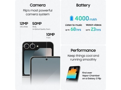 Samsung Galaxy Z Flip6 5G 512 GB, 6.7" FHD+, 50/12/10 Mpixel kamera, Dual SIM, Android - Blå#5