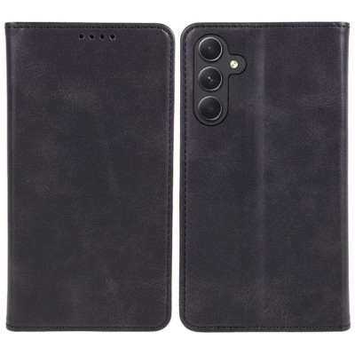 Galaxy A55 5G Skal Calf Texture PU-läder Shell Slim Fit – Svart