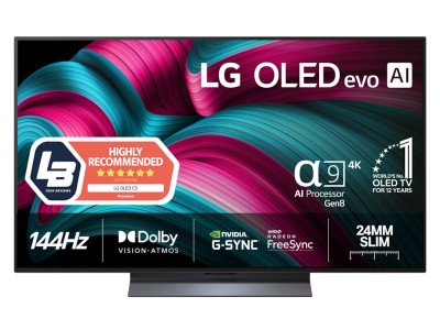 LG 48" C5 AI 4K OLED Smart TV (2025) 144Hz, 4x HDMI, eArc, G-Sync & FreeSync, a9 AI Processor, Dolby Atmos