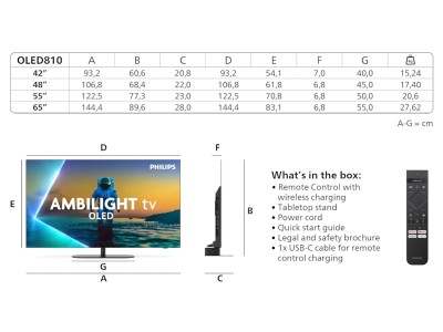 Philips 42" OLED810/12 OLED Smart Ambilight AI TV (2025) Ambilight Plus, 4K, 144hz. UHD, OLED, Google TV#3