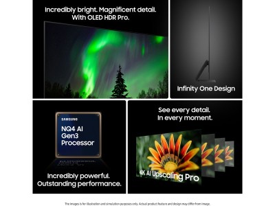 Samsung 55" S95F OLED 4K Smart TV (2025) 165Hz, 4x HDMI, HDMI eArc 4K AI Upscaling, AI Processor, OLED HDR Smart TV, Glare Free, Dolby Atmos#2