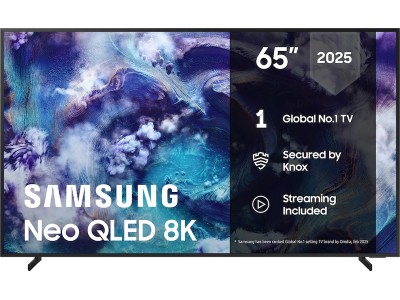 Samsung 65" QN900F Neo QLED 8K Mini LED Smart TV (2025) 165Hz, 4x HDMI, HDMI eArc 8K AI Upscaling, AI Processor, HDR Smart TV, Mini LED, Metal Frame Design