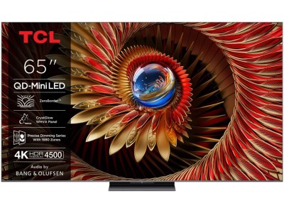 TCL 65" C8K 4K QD-Mini LED Google TV ZeroBorder™, Smart TV, 144Hz Motion Clarity Pro, Dolby Atmos, Bang & Olufsen ljud