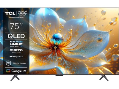 TCL 75" T8C 4K QLED Google TV (2025) QLED, HDR, Smart TV, 4K, 144Hz Motion Clarity Pro, Onkyo 2.1-ljud