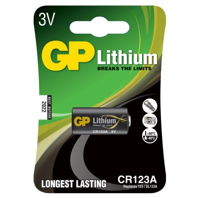 Batteri GP Lithium CR123A, 3V, 1-pack
