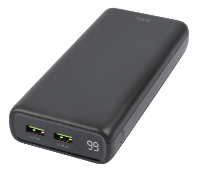 Deltaco PowerBank 20000 mAh, 1xUSB-C PD 60W, 2xUSB-A fast charge