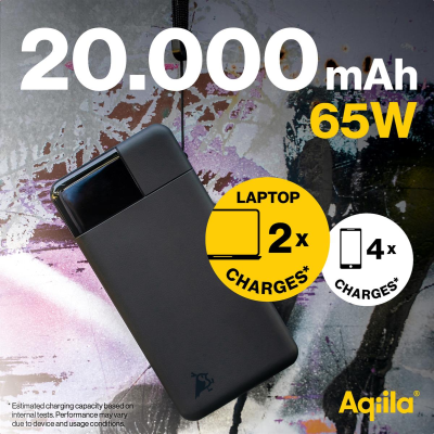 Aqiila Powerbird B20+B - Powerbank 20 000 mAh, 65W - Black#3