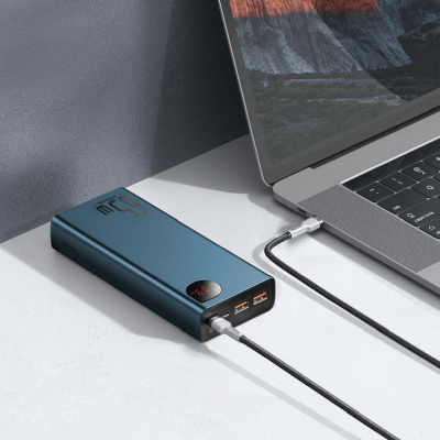 Baseus PowerBank Adaman Metal 20000 mAh, 1xUSB-C PD 65W, 2xUSB-A - Blå#4