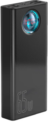 Baseus PowerBank Amblight 30000 mAh, 1xUSB-C PD 65W, 4xUSB-A - Svart