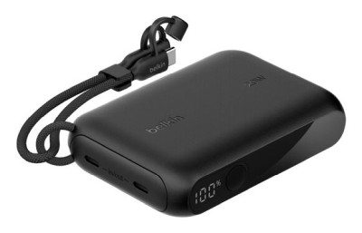 Belkin BoostCharge Power Bank, 10000mAh, 20W PD, 2xUSB-C, display - Svart