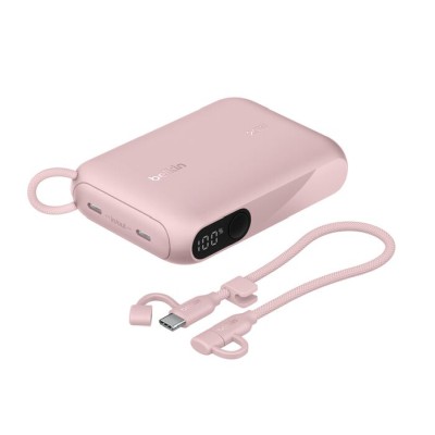 Belkin BoostCharge Power Bank, 10000mAh, 20W PD, 2xUSB-C, display - Rosa#2