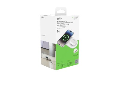 Trådlös Qi2-laddare Belkin BoostCharge 2-in-1, magnetisk, 15W inkl. 30W USB-C strömadapter - Vit#6