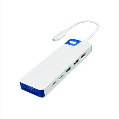 Hyper HyperDrive Flex 9 Port Dual 4K HDMI USB-C Dock - White/Blue