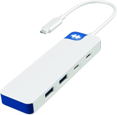 USB-C-hub Hyper HyperDrive Flex 4 Port Combo Hub, 2xUSB-C/2xUSB-A - Vit/Blå