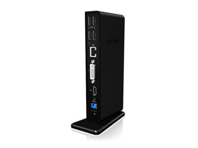 USB 3.0 dockningsstation ICY BOX IB-DK2241AC, DVI/HDMI, hörlur/mikrofon, GigaLAN, 6xUSB#2