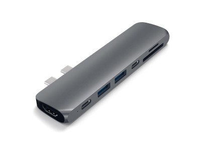 Multi-adapter Satechi Type-C PRO Hub, HDMI 4K/2xUSB 3.0/USB-C 85W/Thunderbolt 3, kortläsare - Rymdgrå#3