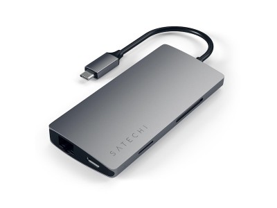 Dockningstation Satechi MultiPort 4K Docking V2, 1xHDMI/3xUSB 3.0/1xUSB-C med PD pass-through, LAN, kortläsare SD/MicroSD - Rymdgrå#2