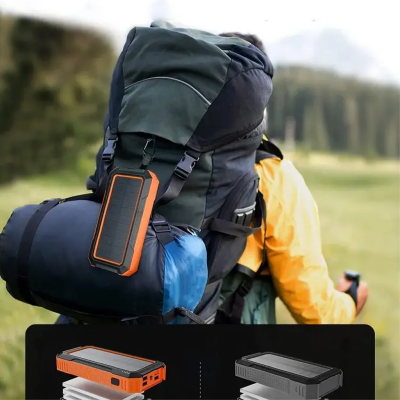 SiGN Solcell Powerbank med Trådlös Laddning, 20000mAh - Orange#6