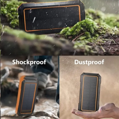 SiGN Solcell Powerbank med Trådlös Laddning, 20000mAh - Orange#7