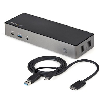 USB-C/USB 3.0 dockningsstation StarTech.com DK31C3HDPDUE, 3xHDMI/3xDP 4K@60Hz, USB-C 85W PD, komboport hörlur/mikrofon, GigaLAN, 4xUSB 3.2, inkl. 85W AC-adapter