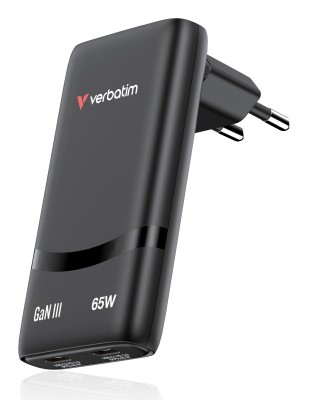 Väggladdare Verbatim Fold 'n' Go GaN Charger 65W, 2xUSB-C - Svart#2