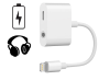 SiGN Lightning till 3.5mm Adapter för Ljud & Laddning, 12W, 10cm - Vit#1