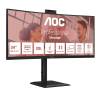 34" AOC CU34E4CW, Curved VA 3440x1440, 4 ms, 120Hz FreeSync, 1500R, höjdjusterbar, 2xHDMI/DP/USB-C 90W, högtalare, webbkamera, USB 3.2-hubb, 5 års garanti