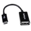 USB 2.0-kabel MicroUSB ha till USB-A ho, 0,15 meter - Svart#1