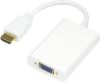 Adapter HDMI till VGA+3,5mm audio, Deltaco, 0,2m - Vit