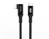 MicroConnect Premium USB-C 3.2 Gen.2, rak-vinklad, 20Gbps, 100W, 1m - Svart#1