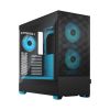 Fractal Design Pop Air RGB Tempered Glass Clear Tint, ATX - Svart/Cyan Core#1