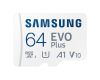 Micro Secure Digital SDXC 64 GB Samsung EVO Plus, 130/130 MB/sek, Class 10, UHS-I V10, U3, A1, inkl. SD-adapter