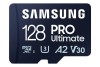 Micro Secure Digital SDXC 128 GB Samsung PRO Ultimate, 200/130 MB/sek, Class 10, UHS-I V30, U3, A2, inkl. SD-adapter