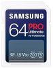 Secure Digital SDXC 64 GB Samsung PRO Ultimate, 200/130 MB/sek, Class 10, UHS-I V30, U3