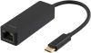 Nätverksadapter Deltaco USB-C, Gigabit, 1xRJ45 - Svart#1