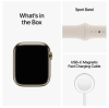 Apple Watch Series 8 GPS + Cellular, 45mm Guld Rostfri stålboett med Stjärnglans Sportband#2