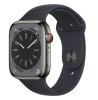 Apple Watch Series 8 GPS + Cellular, 45mm Grafit Rostfri stålboett med Midnatt Sportband#1