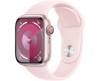 Apple Watch 9 GPS + Cellular, 41mm Rosa Aluminiumboett med Ljusrosa Sportband - S/M