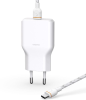 Unisynk USB-C Slim Väggladdare G3 36W GaN, 1xUSB-C, inkl. 2m USB-C-kabel - Vit